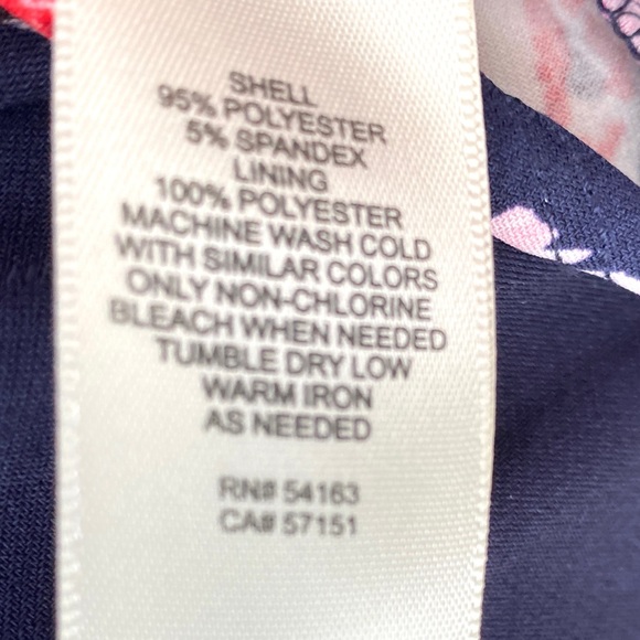 ELIZA J floral print dress navy blue faux wrap front trumpet skirt plus size 16W - Picture 13 of 16